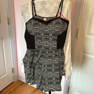 black and white romper
